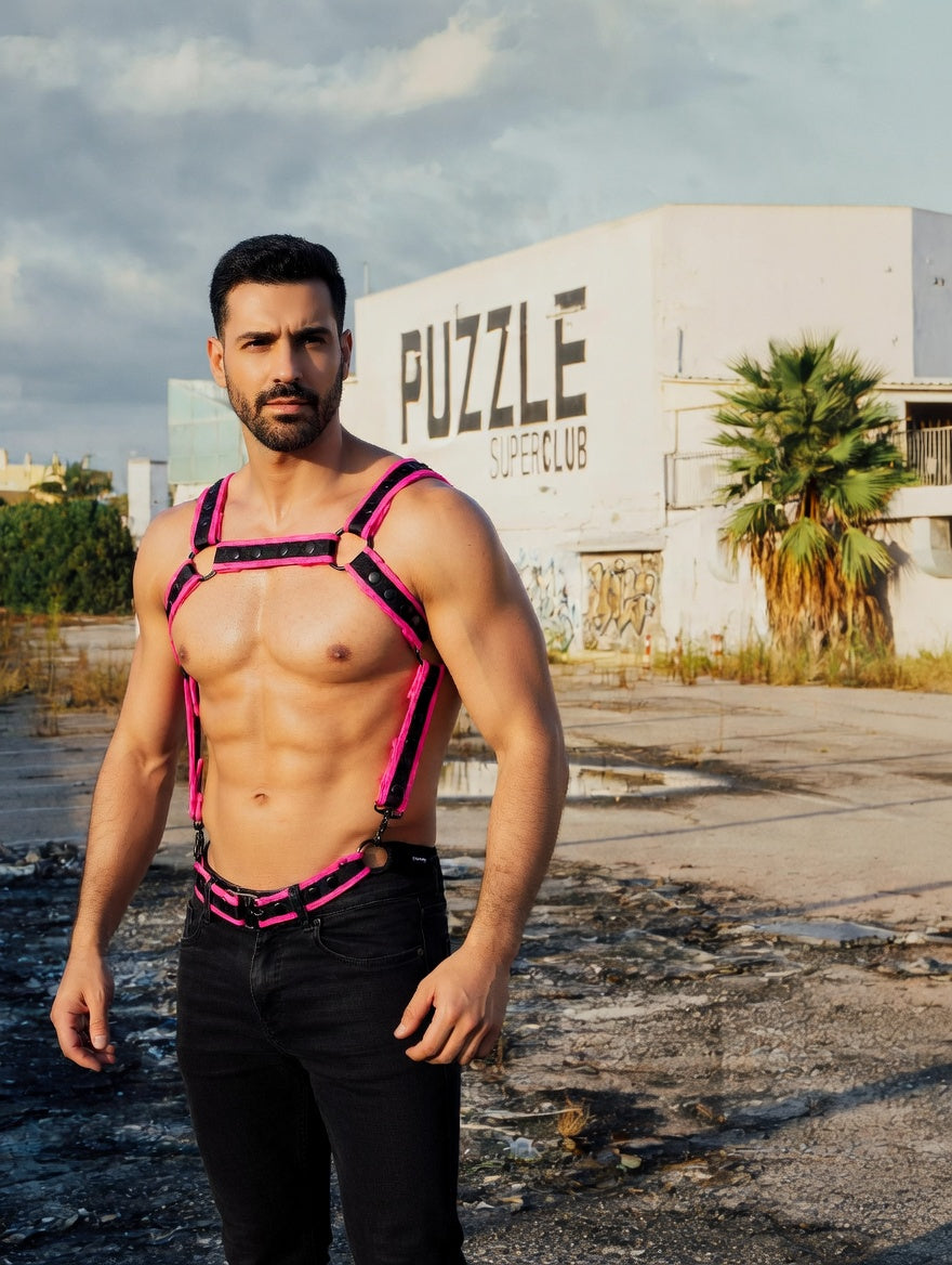 Arnés de Cuerpo Entero Neo Pink Shock