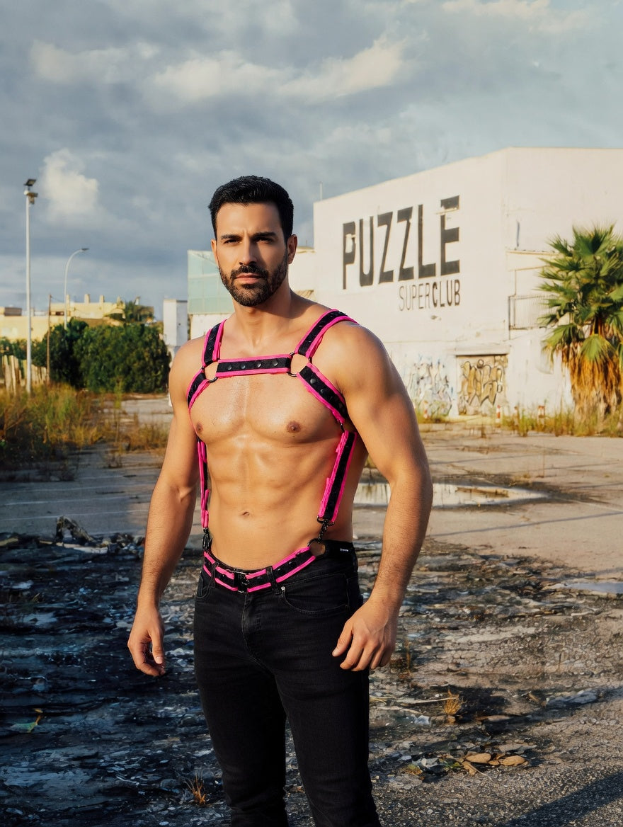 Arnés de Cuerpo Entero Neo Pink Shock