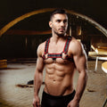 Arnés de Pecho y Cuerpo Odiseo · Neopreno Rojo/Negro