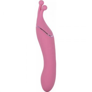 Vibrador Doble Cara Recargable 14 Modos Punto G Cuentas Kiss Rosa