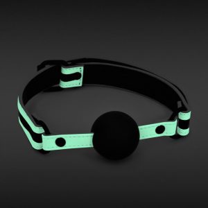 Mordaza Bola Bondage Luminosa GLO Cuero PU Glow in the Dark