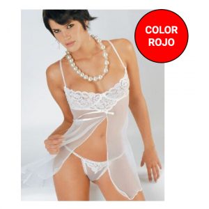 Babydoll Sexy de Microtul con Sujetador de Encaje