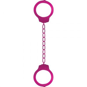 Tobilleras Metal BDSM Rosa Cierre Seguridad Rápida