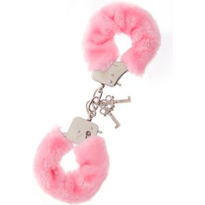 Esposas BDSM Peluche Rosa de Metal para Fetichismo