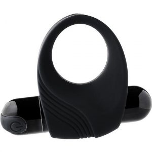 Anillo Vibrador Recargable Pareja Negro 10 Modos Silicona