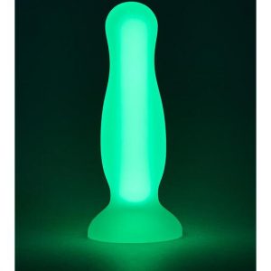 Radiant Soft Silicone Glow in the Dark Plug Small Green – Plug Anal con Ventosa que Brilla en la Oscuridad