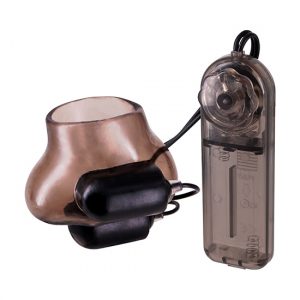 Manga Escrotal Vibratoria Dual 2 Balas TPE Control Remoto