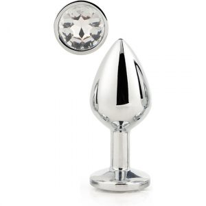 Gleaming Love Silver Plug Large – Plug Anal con Piedra Preciosa de Aluminio