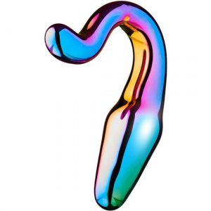 Glamour Glass Sleek Plug Anal con Cola – Vidrio Borosilicato Multicolor Seguro para el Cuerpo
