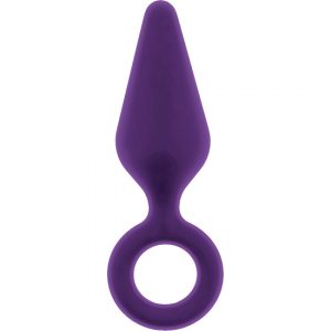 Flirts Pull Plug Mediano – Plug Anal Morado de Silicona Suave con Anillo de Manejo