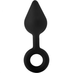 FantASStic XL Single Drop Plug – Plug Anal Negro con Forma de Gota y Anillo Flexible