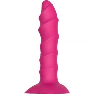 Plug Anal Retorcido Silicona Rosa Base de Succión Manos Libres