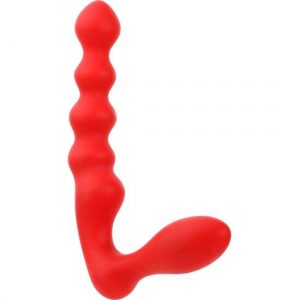 Dildo Doble Sin Correas Silicona Roja Strapless Strap-On