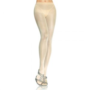 Leg Avenue Sheer to Waist Thighs with Cotton Crotch Beige