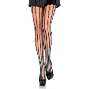 Leg Avenue Thorn Net Contrast Color Black-Neon Blue