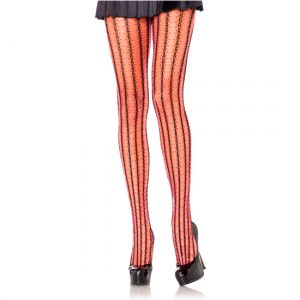 Leg Avenue Thorn Net Contrast Color Black-Neon Pink
