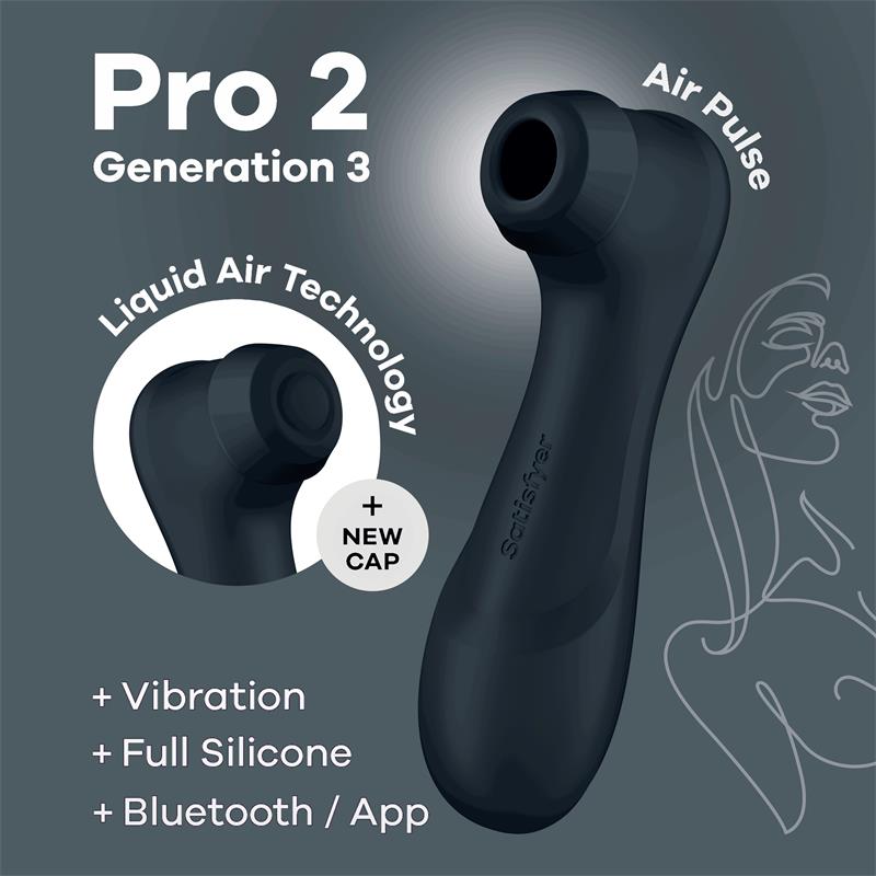 Satisfyer Pro 2 Gen 3 - Succionador App Liquid Air (Negro) - Imagen 2