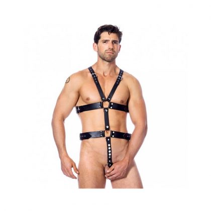 Arnés Full Body Leather con Anilla Genital · Bondage Play Elite
